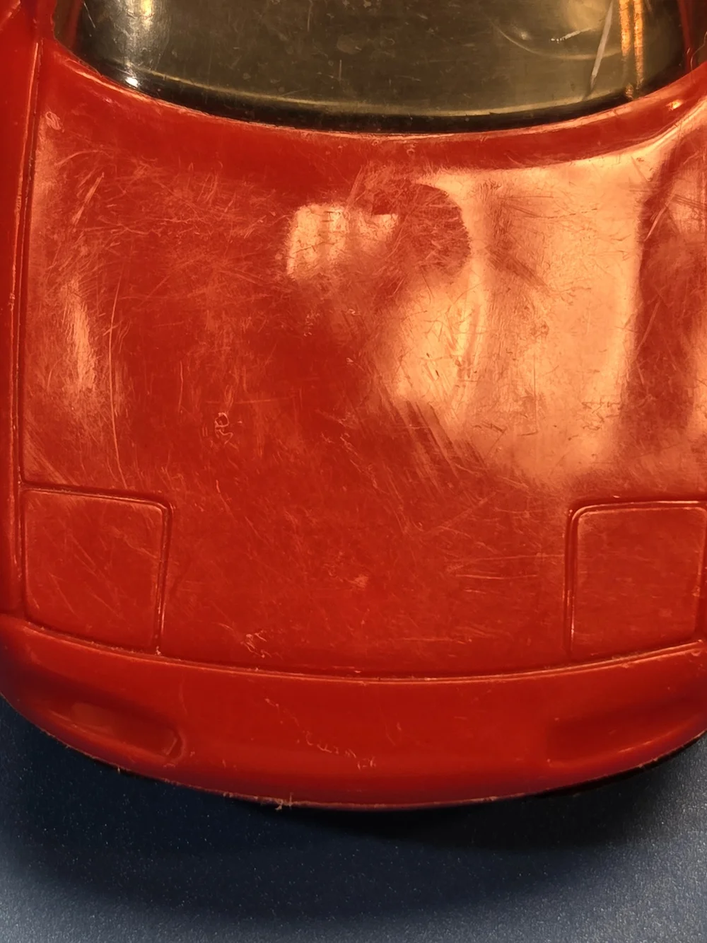 Red Convertible Toy Car with Signature-Style Side Graphic